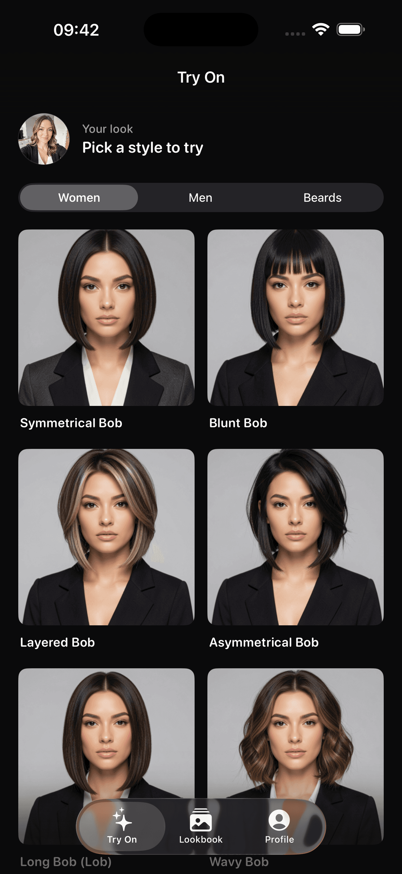 LookLab try-on screen
